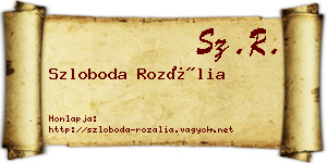Szloboda Rozália névjegykártya