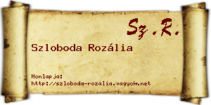 Szloboda Rozália névjegykártya
